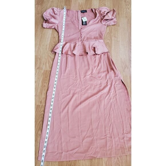 NEW! Danielle Bernstein Solid Puff-Sleeve Midi Dress size 4 - Picture 12 of 14